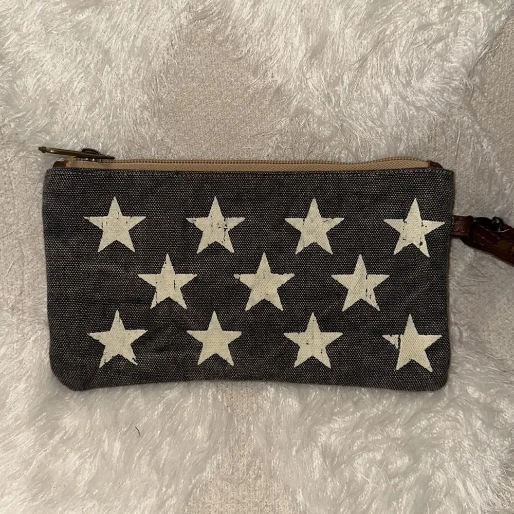 Primitives by Kathy Distressed Stars & Stripes Wristlet Set of 2 Travel Bags
